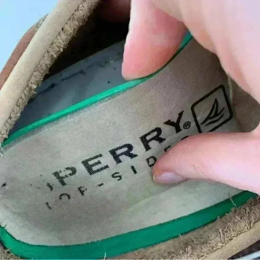 Sperry mens flats size 9 tan leather lace up boat shoes